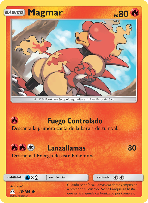 Magmar 18 — Ultraprisma (Spanish Pokémon TCG card)
