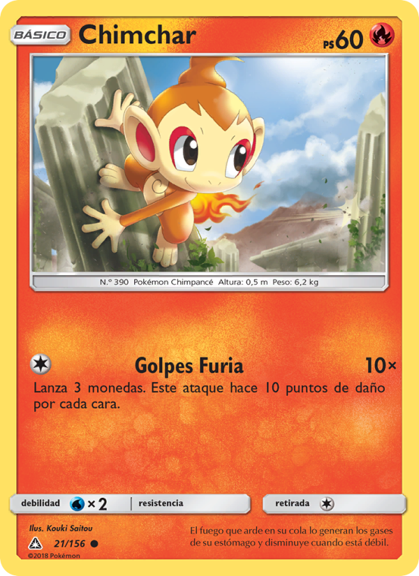 Chimchar 21 — Ultraprisma (Spanish Pokémon TCG card)