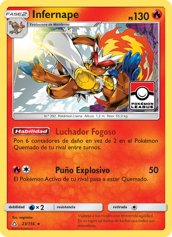 Infernape 23 — Ultraprisma (Spanish Pokémon TCG card)