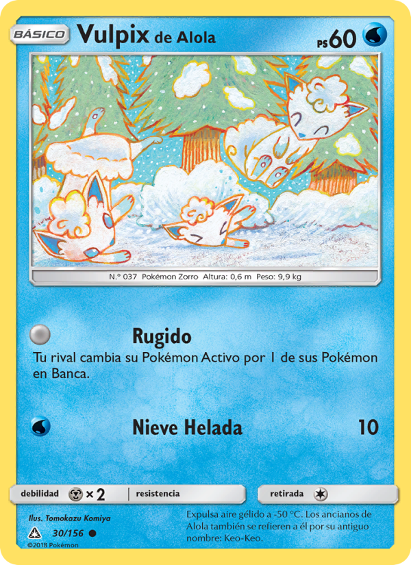 Vulpix de Alola 30 — Ultraprisma (Spanish Pokémon TCG card)