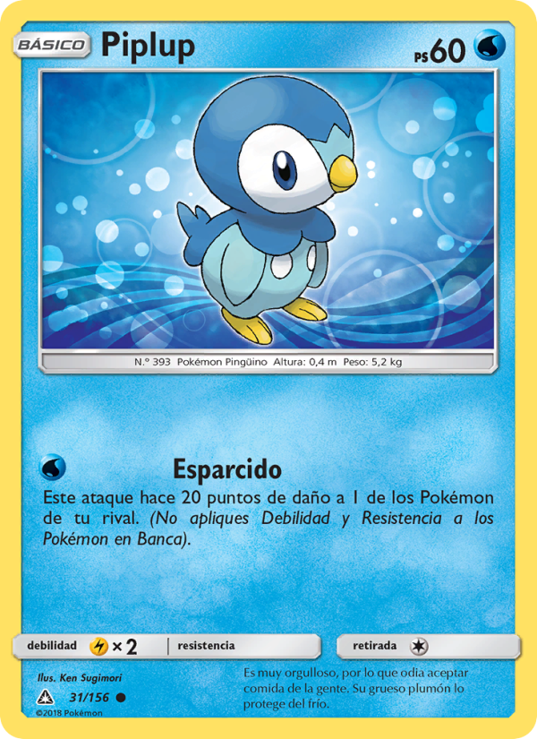 Piplup 31 — Ultraprisma (Spanish Pokémon TCG card)