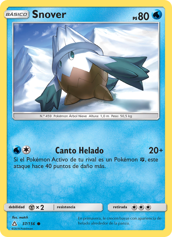 Snover 37 — Ultraprisma (Spanish Pokémon TCG card)