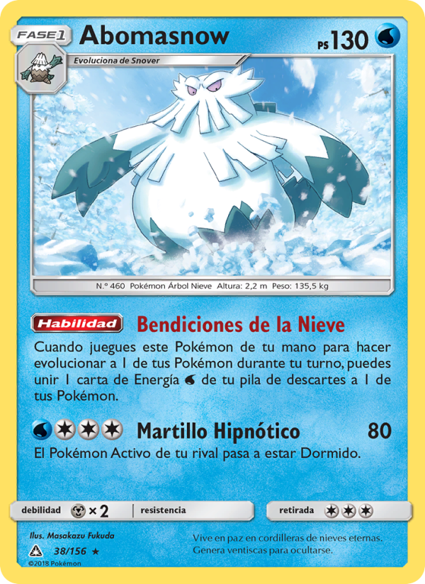 Abomasnow 38 — Ultraprisma (Spanish Pokémon TCG card)