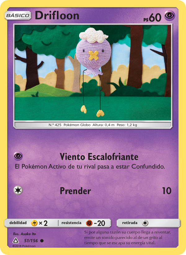 Drifloon 51 — Ultraprisma (Spanish Pokémon TCG card)
