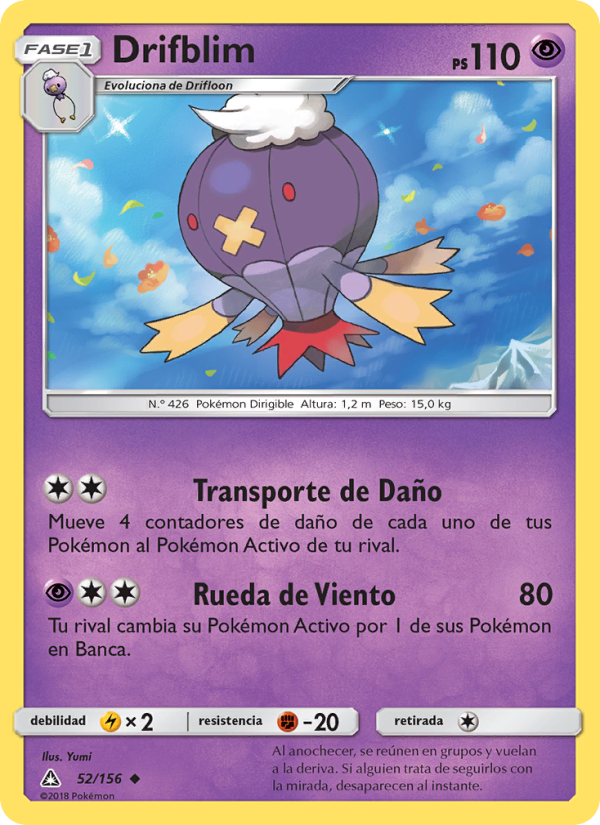 Drifblim 52 — Ultraprisma (Spanish Pokémon TCG card)
