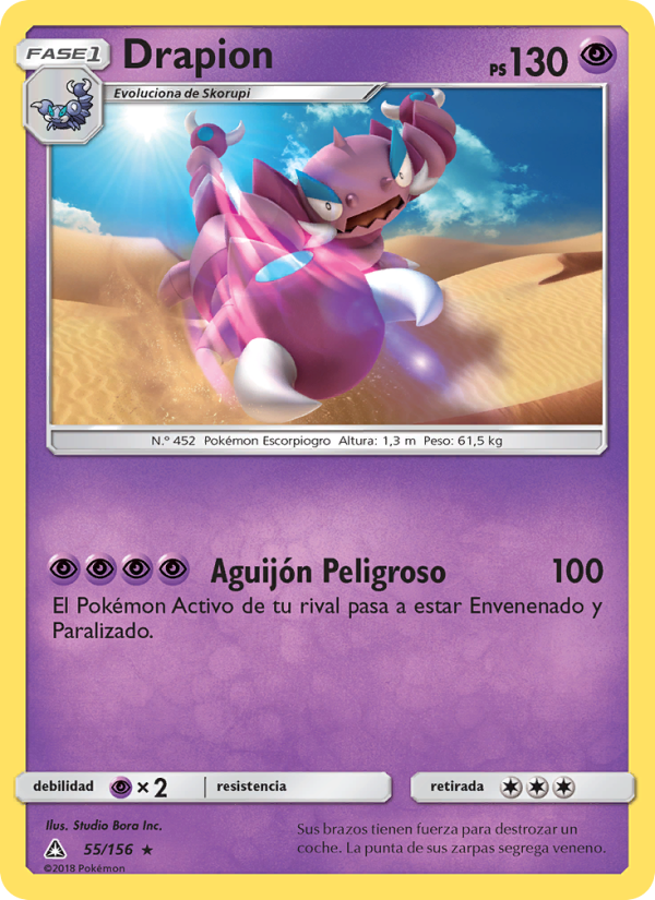 Drapion 55 — Ultraprisma (Spanish Pokémon TCG card)