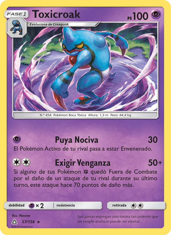 Toxicroak 57 — Ultraprisma (Spanish Pokémon TCG card)
