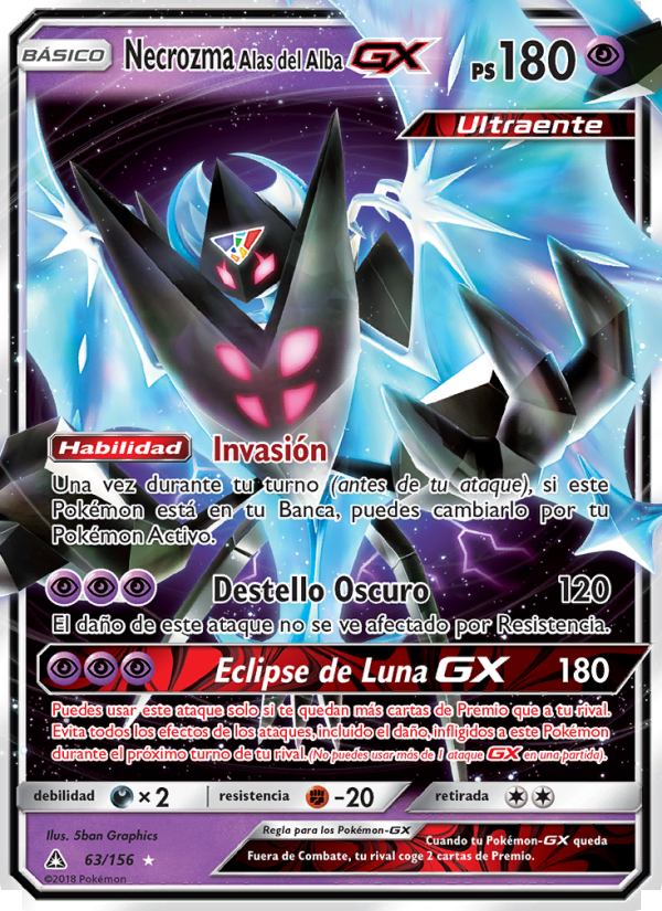Necrozma Alas del Alba GX 63 — Ultraprisma (Spanish Pokémon TCG card)