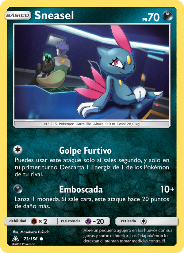 Sneasel 73 — Ultraprisma (Spanish Pokémon TCG card)