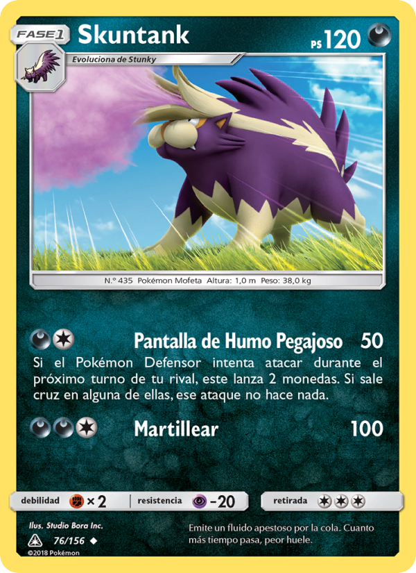 Skuntank 76 — Ultraprisma (Spanish Pokémon TCG card)