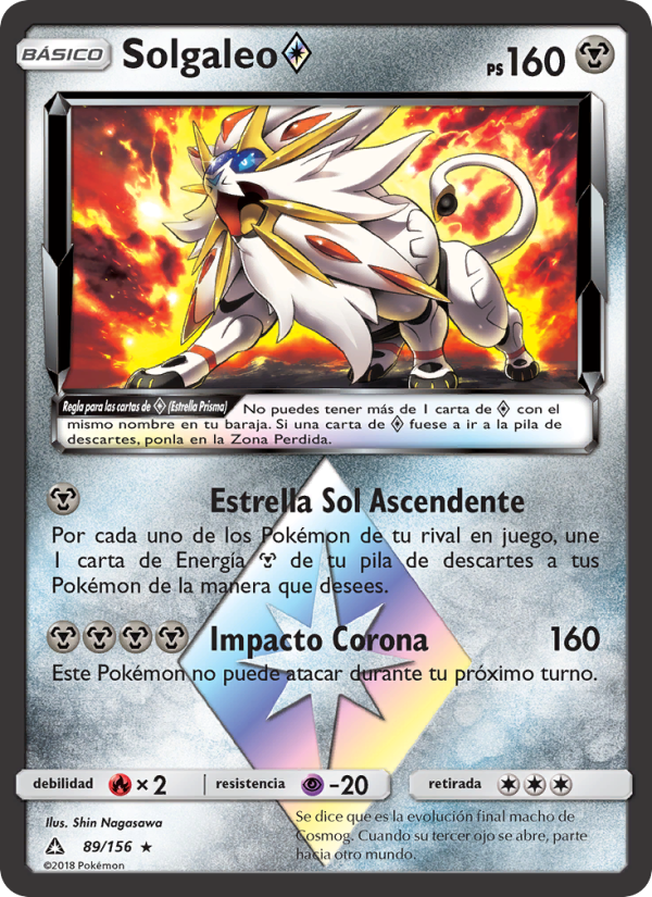 Solgaleo ◇ 89 — Ultraprisma (Spanish Pokémon TCG card)