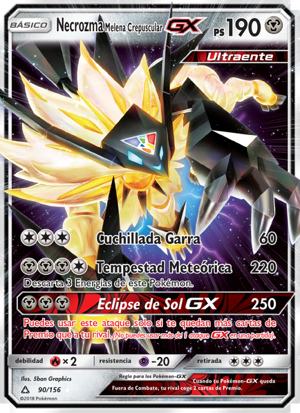 Necrozma Melena Crepuscular GX 90 — Ultraprisma (Spanish Pokémon TCG card)