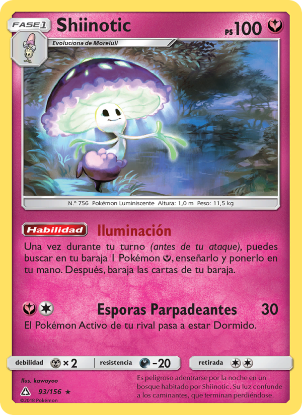 Shiinotic 93 — Ultraprisma (Spanish Pokémon TCG card)