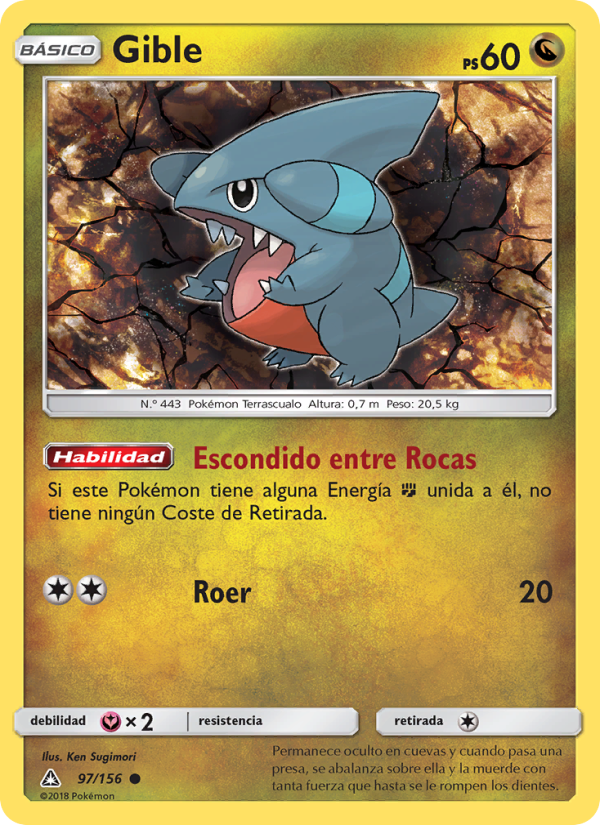 Gible 97 — Ultraprisma (Spanish Pokémon TCG card)