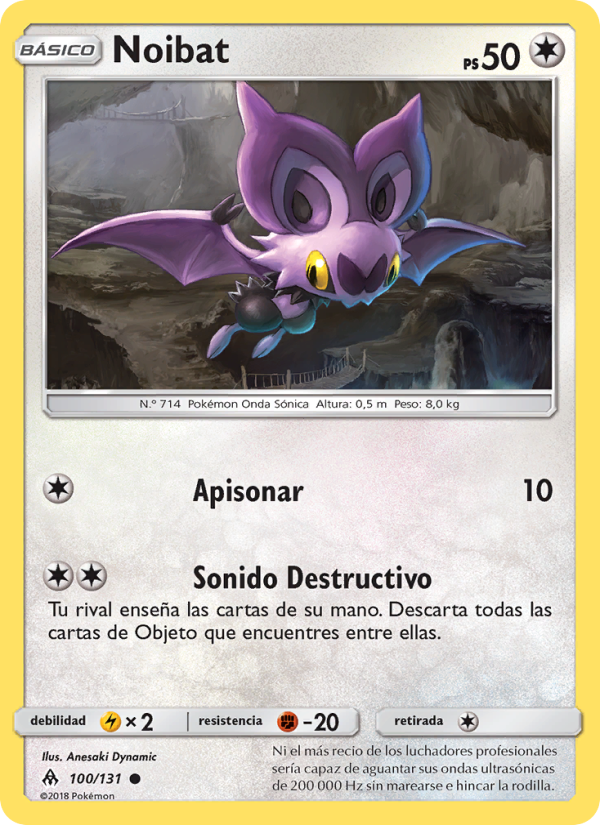 Noibat 100 — Luz Prohibida (Spanish Pokémon TCG card)
