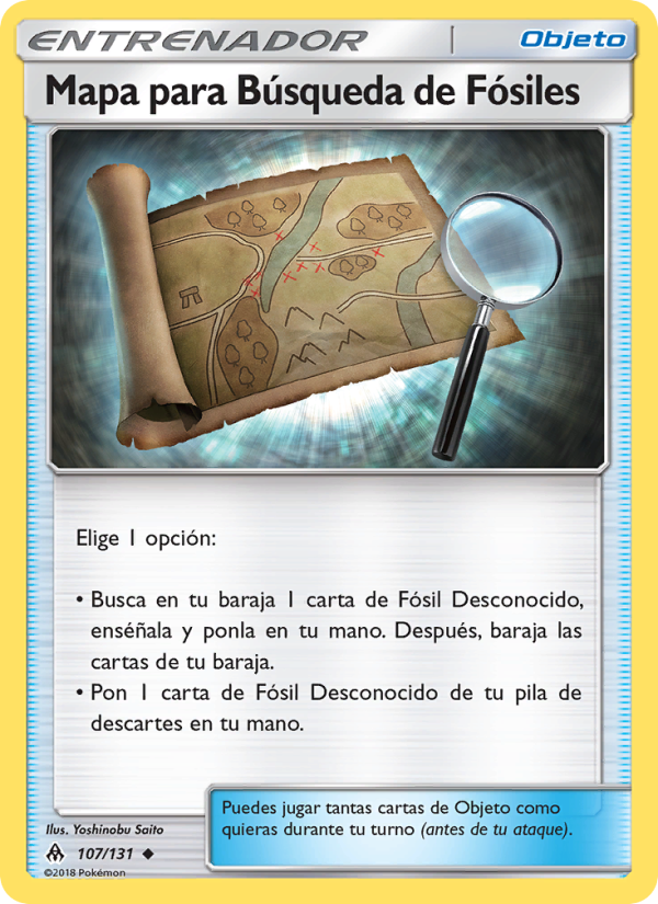 Mapa para Búsqueda de Fósiles 107 — Luz Prohibida (Spanish Pokémon TCG card)