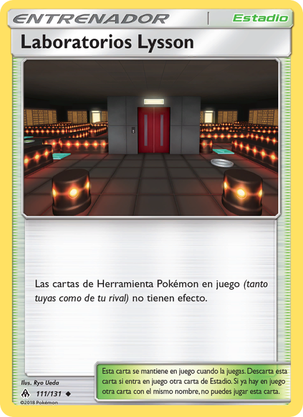 Laboratorios Lysson 111 — Luz Prohibida (Spanish Pokémon TCG card)