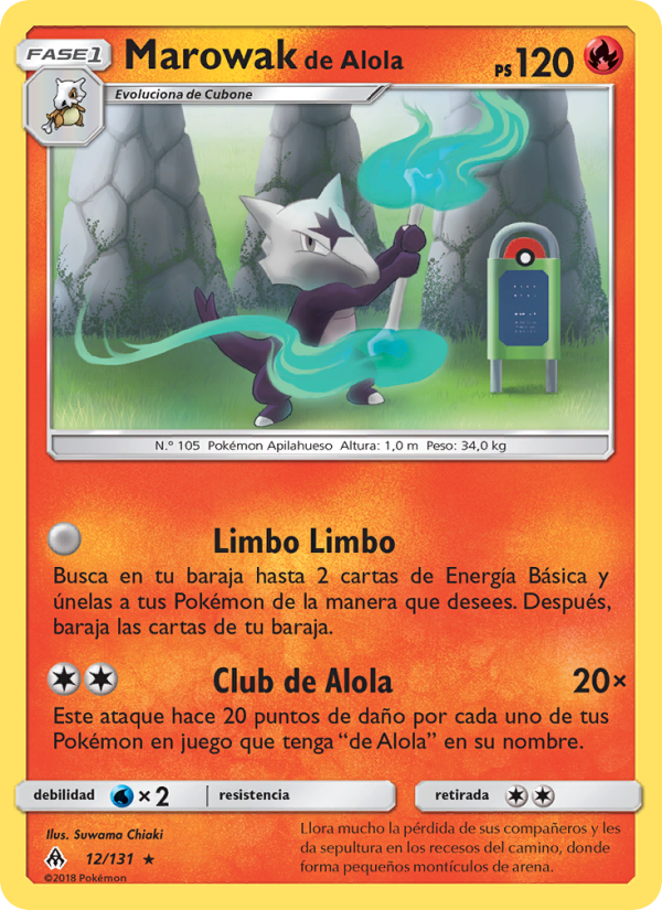 Marowak de Alola 12 — Luz Prohibida (Spanish Pokémon TCG card)