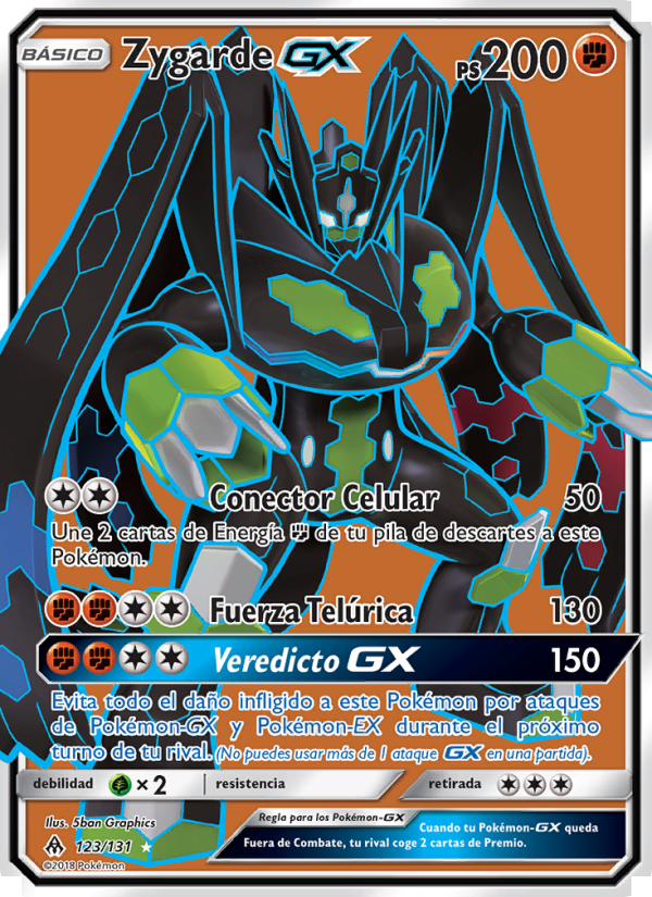Zygarde GX 123 — Luz Prohibida (Spanish Pokémon TCG card)