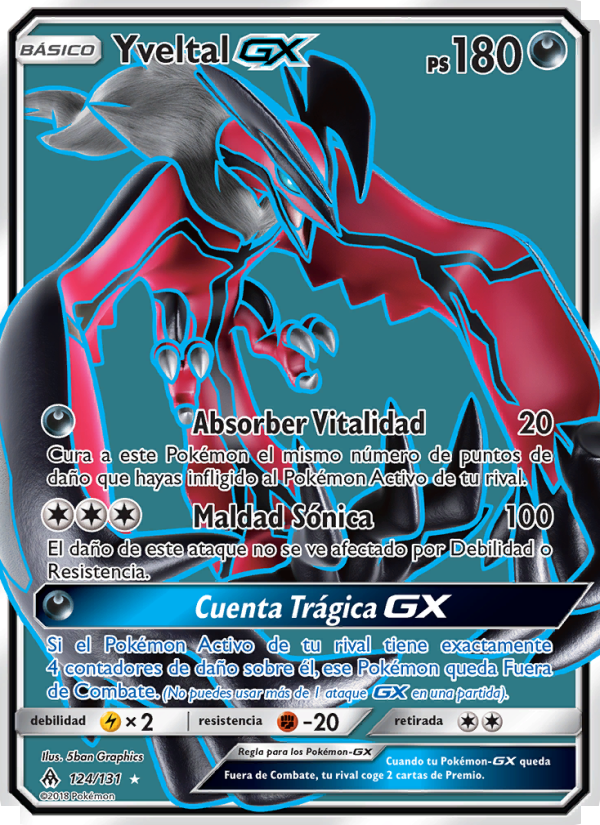 Yveltal GX 124 — Luz Prohibida (Spanish Pokémon TCG card)