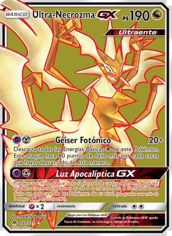 Ultra-Necrozma GX 127 — Luz Prohibida (Spanish Pokémon TCG card)