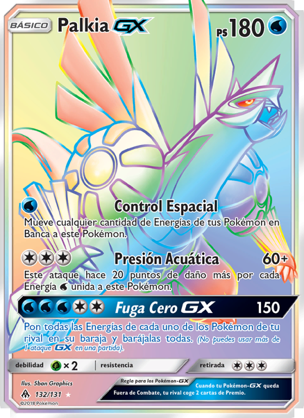 Palkia GX 132 — Luz Prohibida (Spanish Pokémon TCG card)