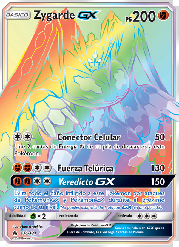 Zygarde GX 136 — Luz Prohibida (Spanish Pokémon TCG card)