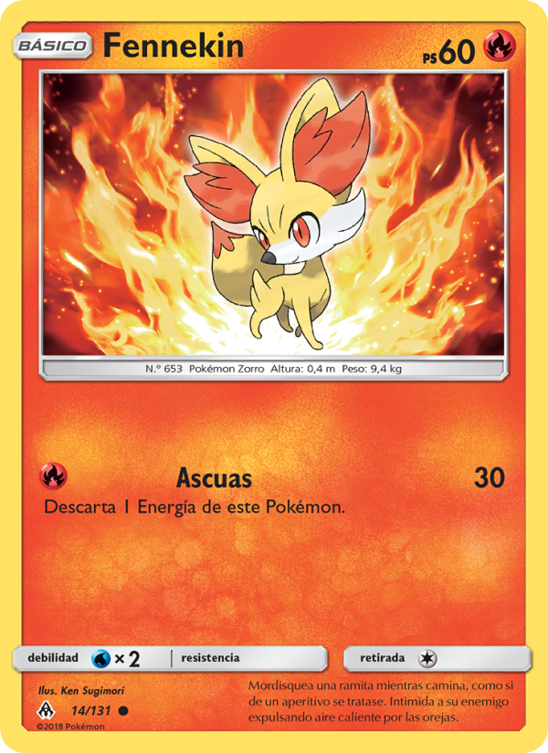 Fennekin 14 — Luz Prohibida (Spanish Pokémon TCG card)