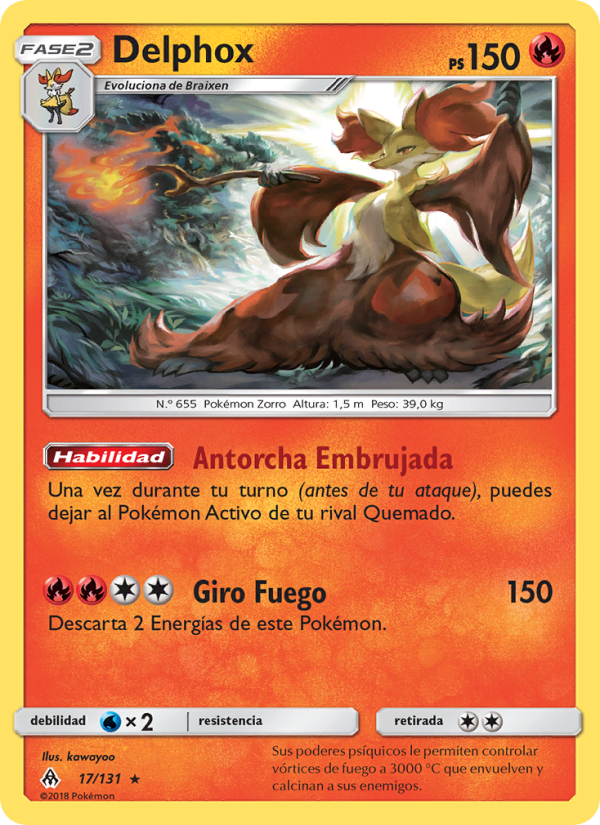 Delphox 17 — Luz Prohibida (Spanish Pokémon TCG card)