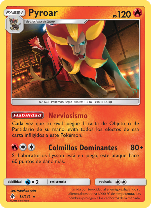 Pyroar 19 — Luz Prohibida (Spanish Pokémon TCG card)