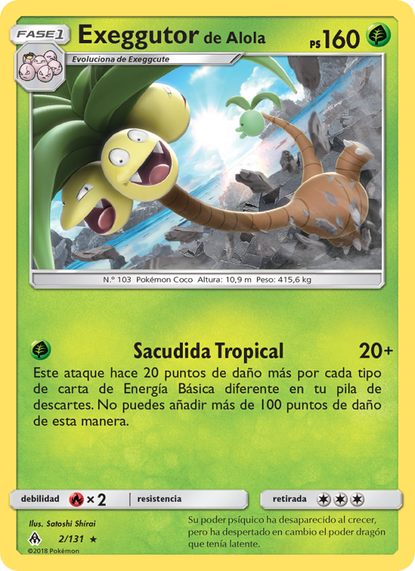 Exeggutor de Alola 2 — Luz Prohibida (Spanish Pokémon TCG card)