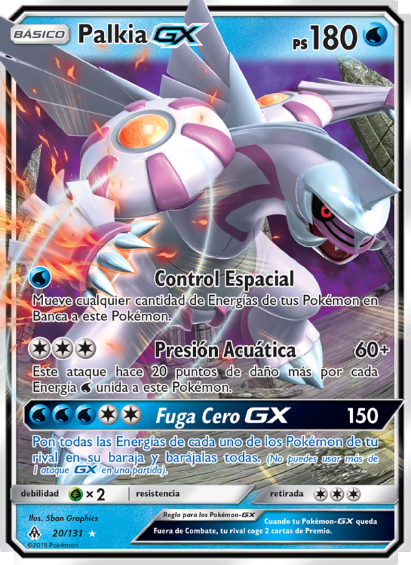 Palkia GX 20 — Luz Prohibida (Spanish Pokémon TCG card)