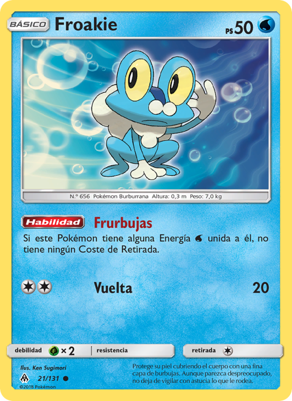 Froakie 21 — Luz Prohibida (Spanish Pokémon TCG card)