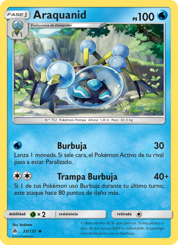 Araquanid 33 — Luz Prohibida (Spanish Pokémon TCG card)