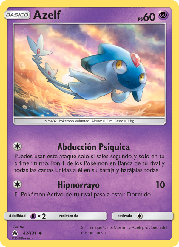Azelf 43 — Luz Prohibida (Spanish Pokémon TCG card)