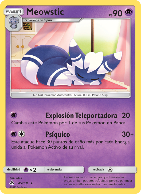 Meowstic 45 — Luz Prohibida (Spanish Pokémon TCG card)