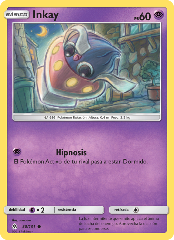 Inkay 50 — Luz Prohibida (Spanish Pokémon TCG card)
