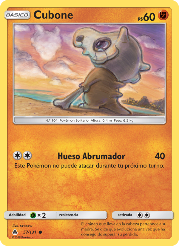 Cubone 57 — Luz Prohibida (Spanish Pokémon TCG card)