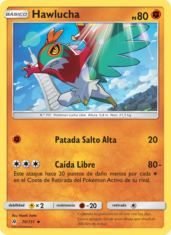 Hawlucha 70 — Luz Prohibida (Spanish Pokémon TCG card)