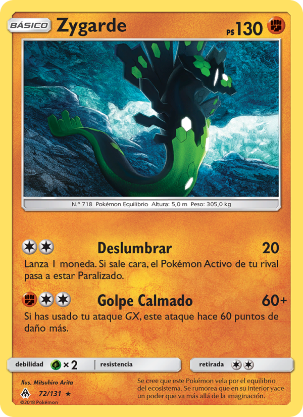 Zygarde 72 — Luz Prohibida (Spanish Pokémon TCG card)