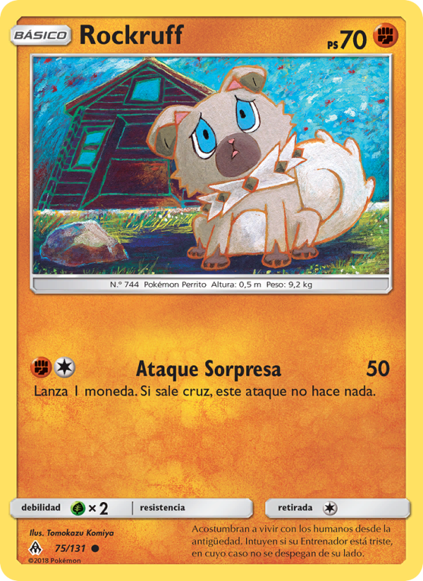 Rockruff 75 — Luz Prohibida (Spanish Pokémon TCG card)