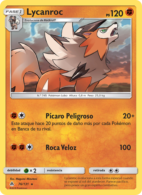 Lycanroc 76 — Luz Prohibida (Spanish Pokémon TCG card)