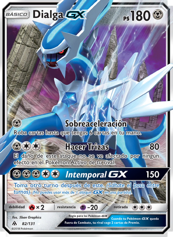 Dialga GX 82 — Luz Prohibida (Spanish Pokémon TCG card)