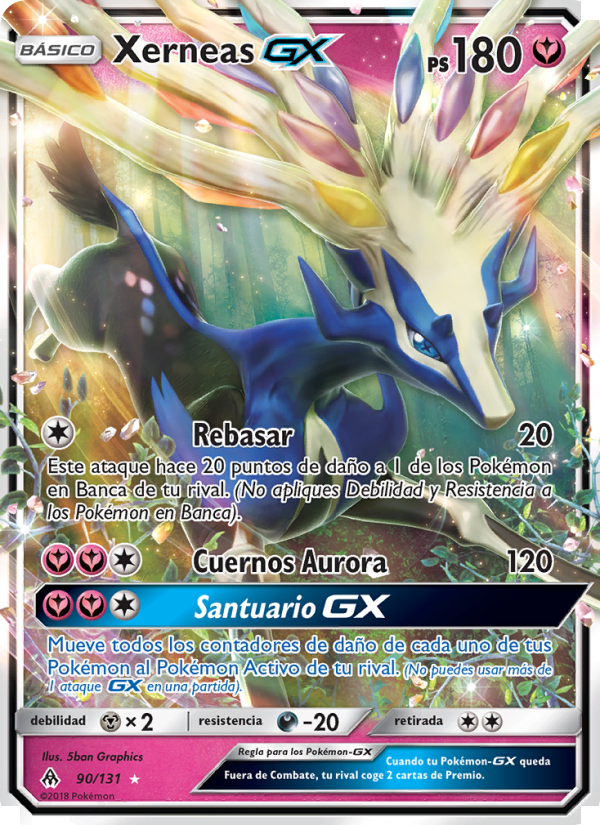 Xerneas GX 90 — Luz Prohibida (Spanish Pokémon TCG card)