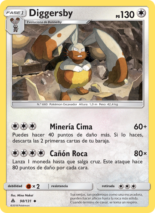 Diggersby 98 — Luz Prohibida (Spanish Pokémon TCG card)