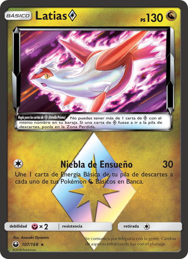 Latias ◇ 107 — Tormenta Celestial (Spanish Pokémon TCG card)