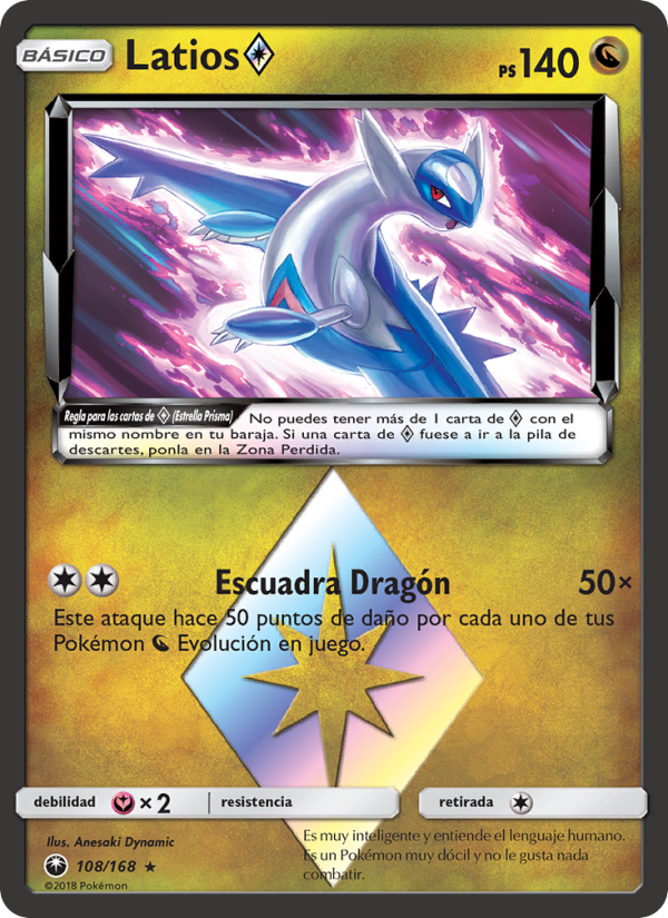 Latios ◇ 108 — Tormenta Celestial (Spanish Pokémon TCG card)