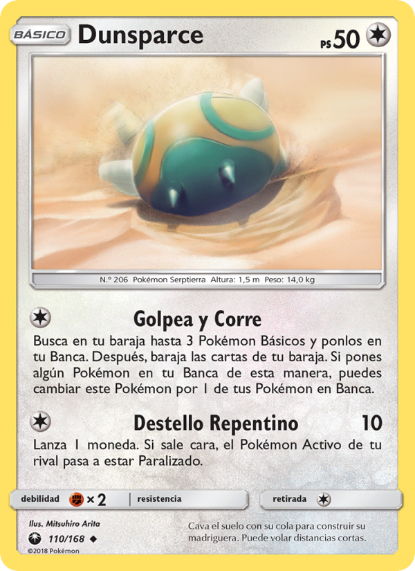 Dunsparce 110 — Tormenta Celestial (Spanish Pokémon TCG card)