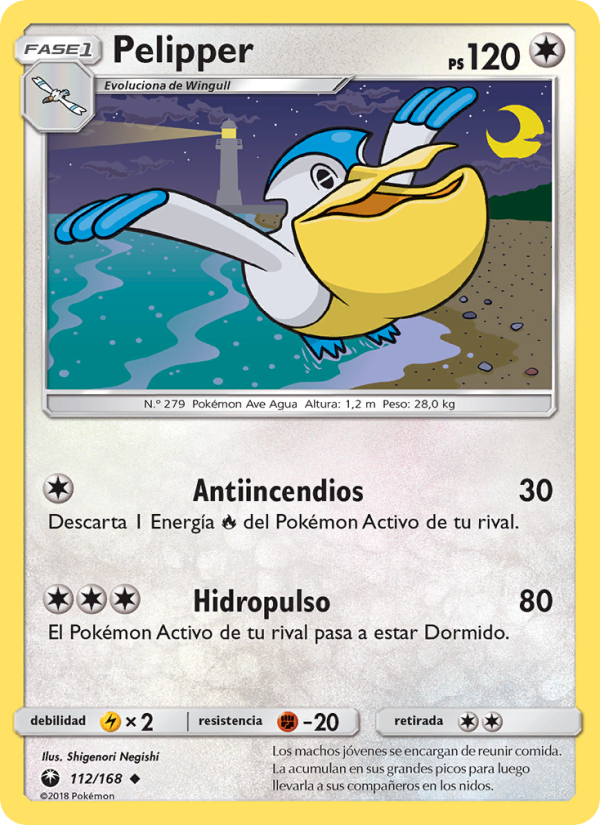 Pelipper 112 — Tormenta Celestial (Spanish Pokémon TCG card)