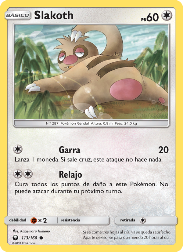 Slakoth 113 — Tormenta Celestial (Spanish Pokémon TCG card)